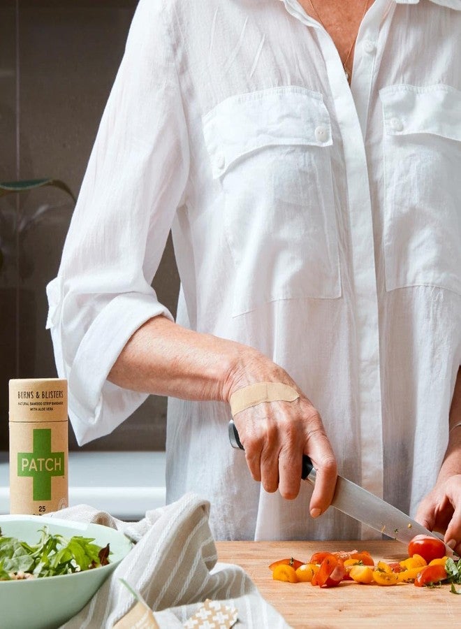 PATCH Eco-Friendly Bamboo Bandages for Burns & Blisters Hypoallergenic Wound Care for Sensitive Skin - Compostable & Biodegradable, Latex Free, Plastic Free, Zero Waste, Aloe Vera, 25ct(3pack) - Image 2